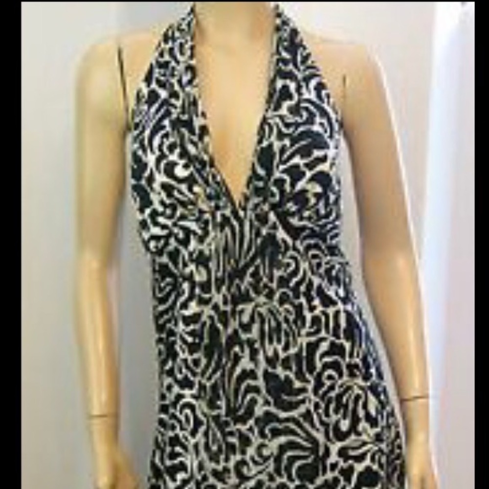 White House Black Market silk halter dress